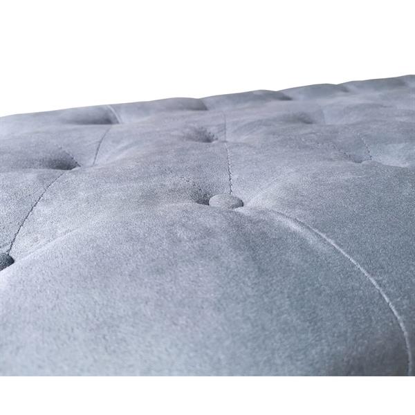 Panca contenitore in velluto blu con cassettone - Pampa