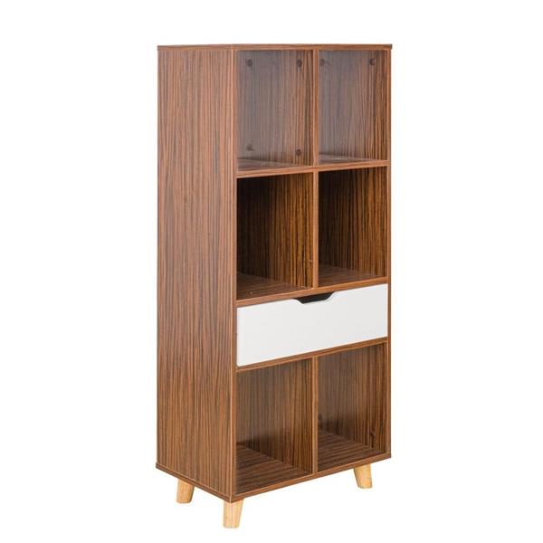 Mobiletto libreria studio con cassetto rovere scuro