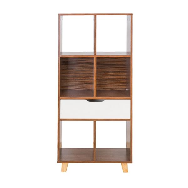 Mobiletto libreria studio con cassetto rovere scuro