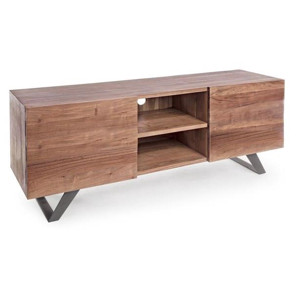 Mobile tv in legno 2 ante con gambe in metallo 160 cm Achille