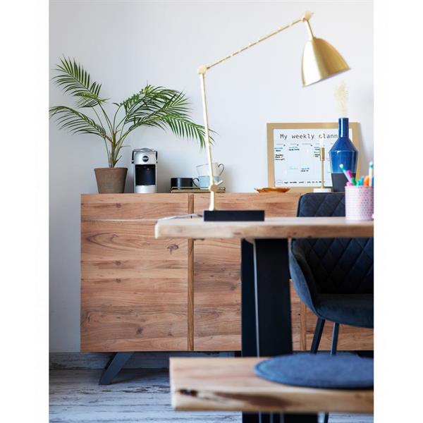 Credenza in legno 3 ante con ripiani interni e gambe metallo Achille