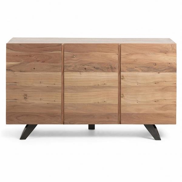 Credenza in legno 3 ante con ripiani interni e gambe metallo Achille
