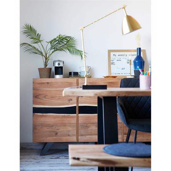 Credenza 3 ante in legno con rifiniture e piedi in metallo 145 cm Achille