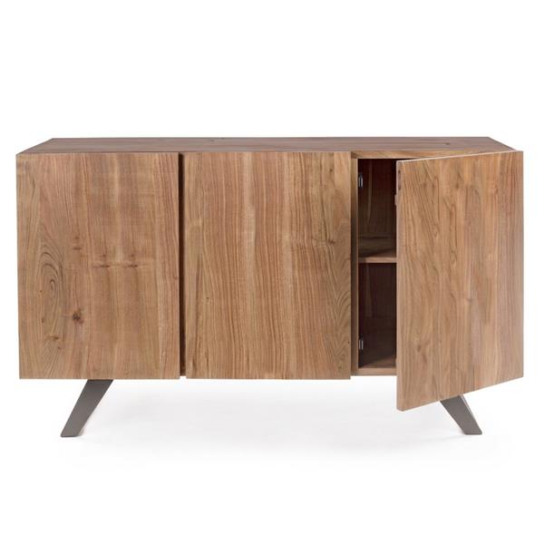 Credenza buffet 3 ante in legno massello 145 cm gambe metallo Achille