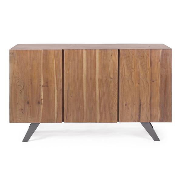 Credenza buffet 3 ante in legno massello 145 cm gambe metallo Achille