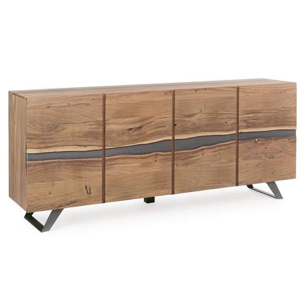 Credenza buffet in legno 4 ante 200cm con gambe in metallo Achille