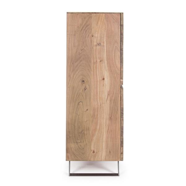 Mobile credenza alta in legno massello 4 ante e gambe metallo Achille