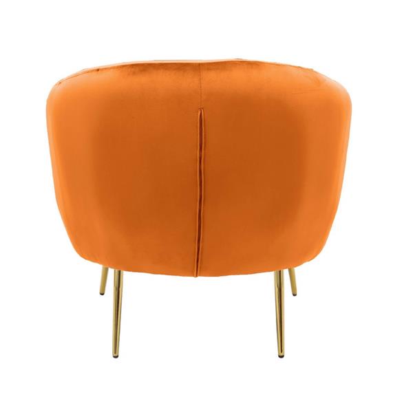 Poltrona design da salotto luxury in velluto arancio