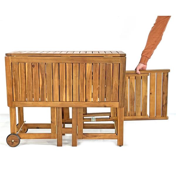Set tavolo e 4 sedie da esterno in legno richiudibile 110x90 cm - Vittoria