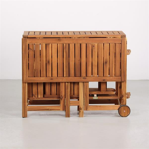 Set tavolo e 4 sedie da esterno in legno richiudibile 110x90 cm - Vittoria