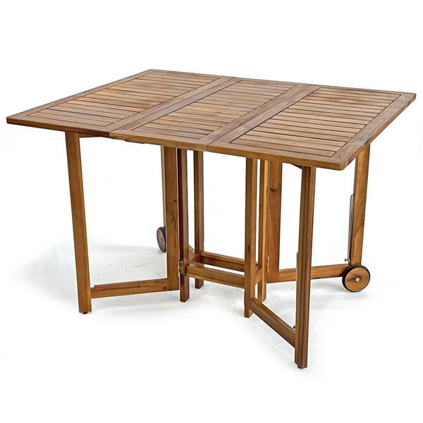 Set tavolo e 4 sedie da esterno in legno richiudibile 110x90 cm - Vittoria