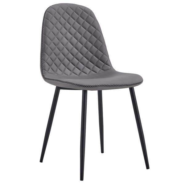 Sedie design moderno gambe metallo e seduta trapuntata grigia - Bella