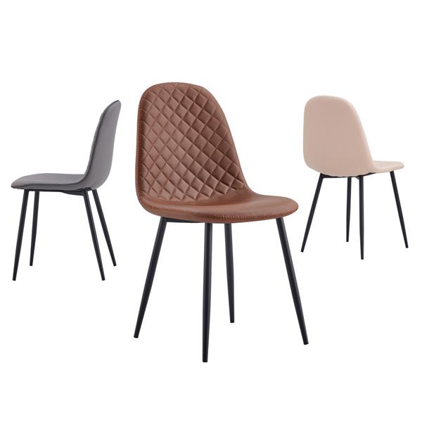 Sedie design moderno gambe metallo e seduta trapuntata grigia - Bella