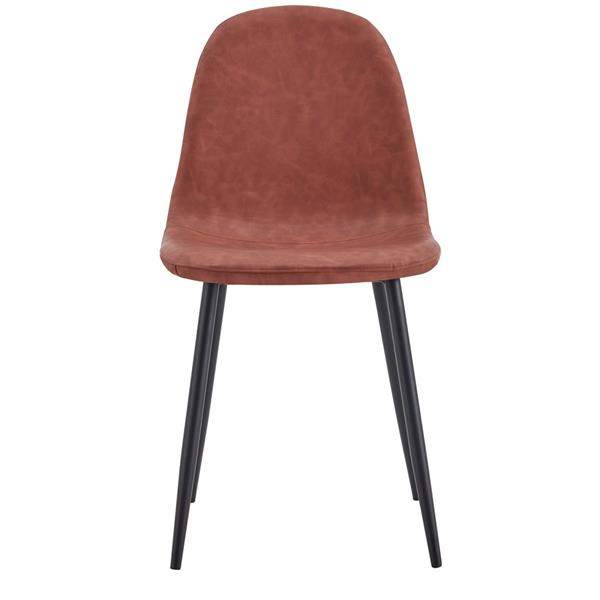 Set di 4 sedie in pelle PU marroni con gambe metallo - Bella