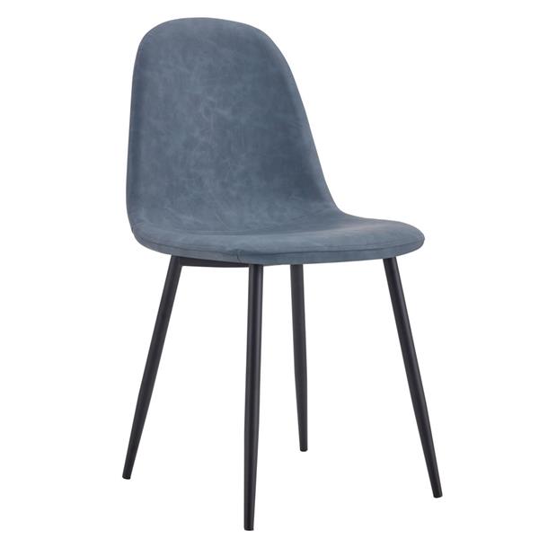 Sedie sala da pranzo moderne 4 pz in ecopelle blu - Bella