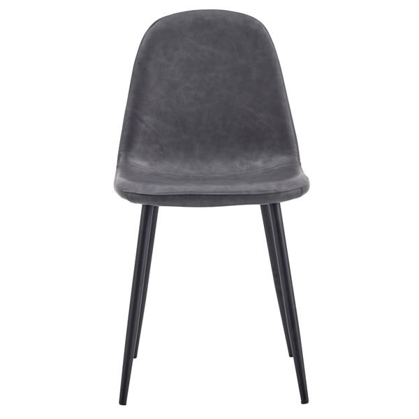 Set 4 sedie design soggiorno gambe metallo e seduta ecopelle grigio - Bella