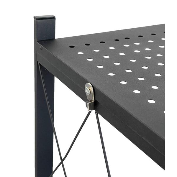 Scaffale richiudibile in metallo nero 3 ripiani