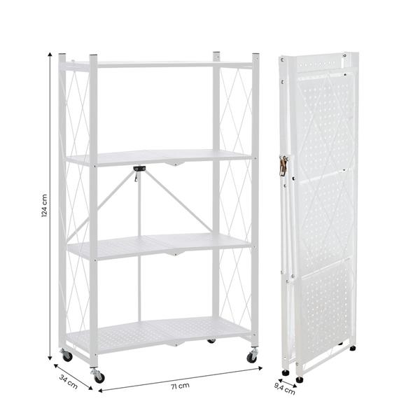 Scaffale richiudibile bianco 4 ripiani