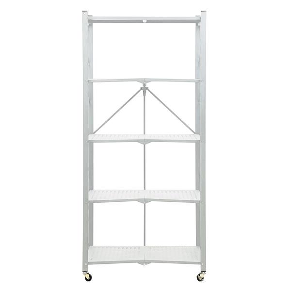 Scaffale in metallo bianco richiudibile 5 ripiani