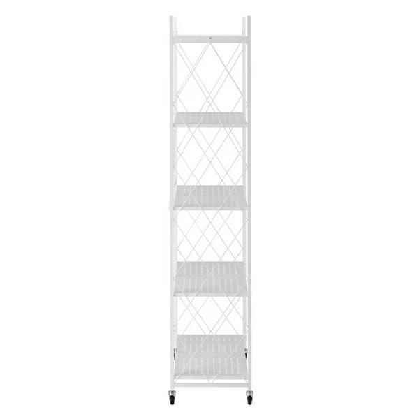 Scaffale in metallo bianco richiudibile 5 ripiani