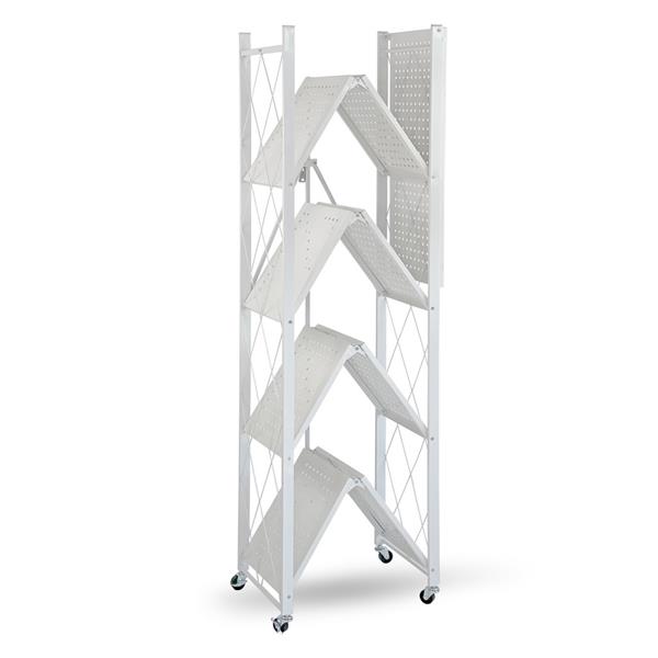 Scaffale in metallo bianco richiudibile 5 ripiani