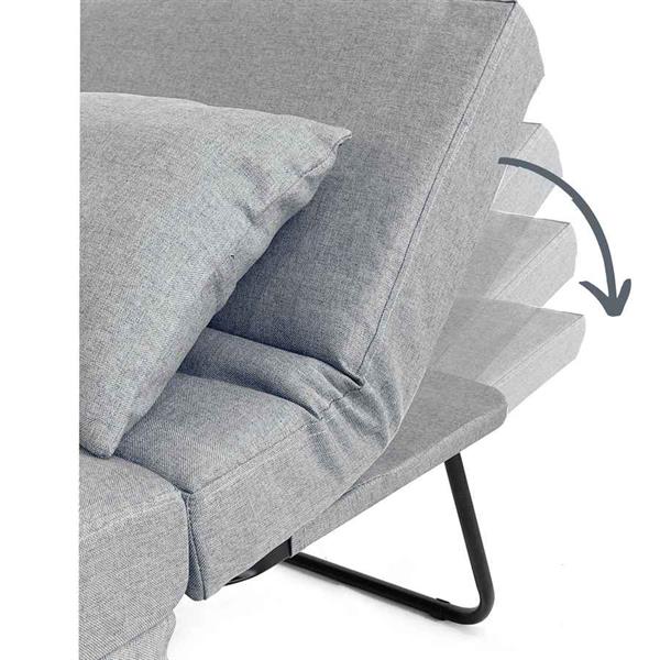 Poltrona pouf letto salvaspazio reclinabile con cuscino grigio - Bibi