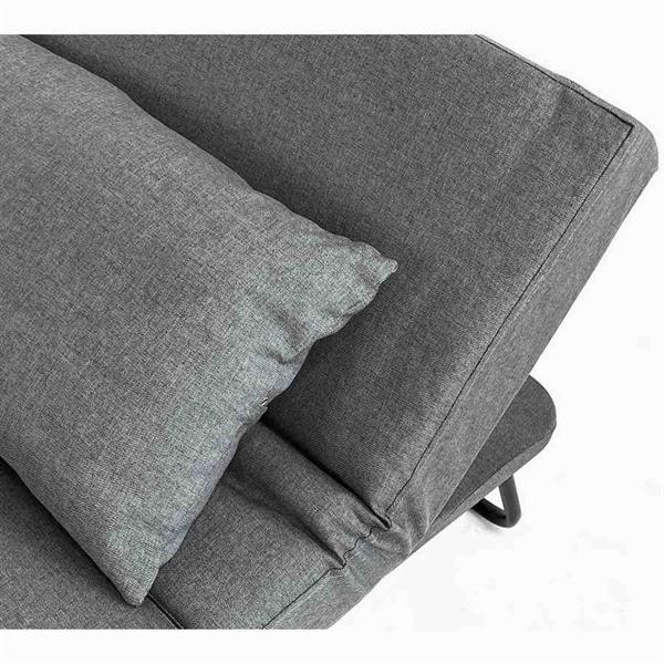 Pouf letto poltrona richiudibile con cuscino grigio scuro - Bibi