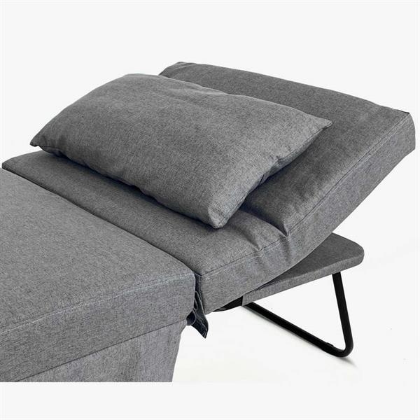 Pouf letto poltrona richiudibile con cuscino grigio scuro - Bibi