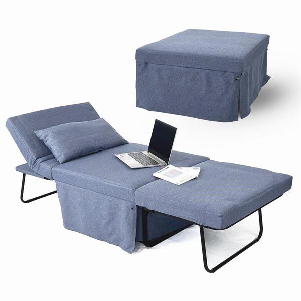 Brandina letto pouf  richiudibile in tessuto blu jeans - Bibi