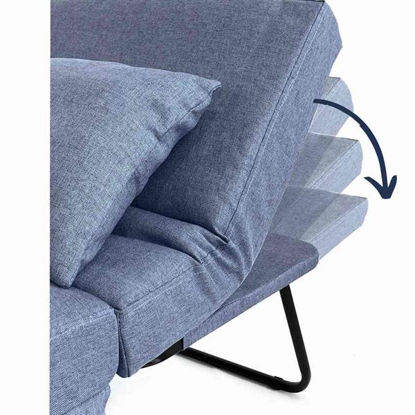 Brandina letto pouf  richiudibile in tessuto blu jeans - Bibi