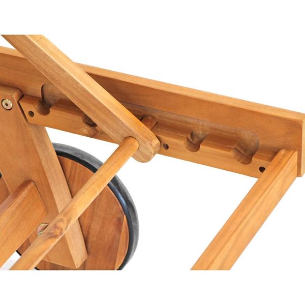 Lettino prendisole con ruote in legno Tropea