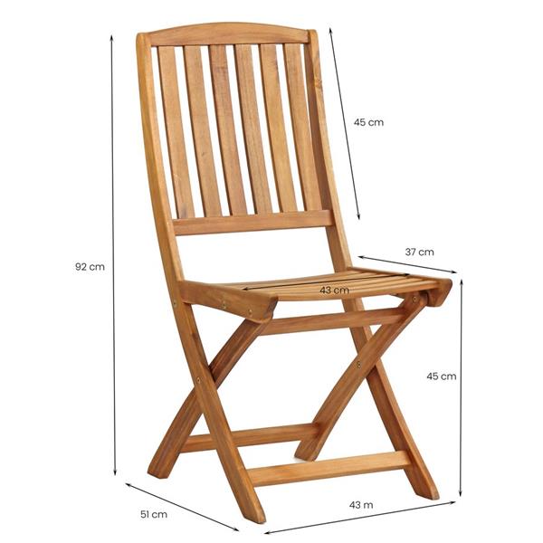 Set da 2 sedie da giardino in legno pieghevoli Navis