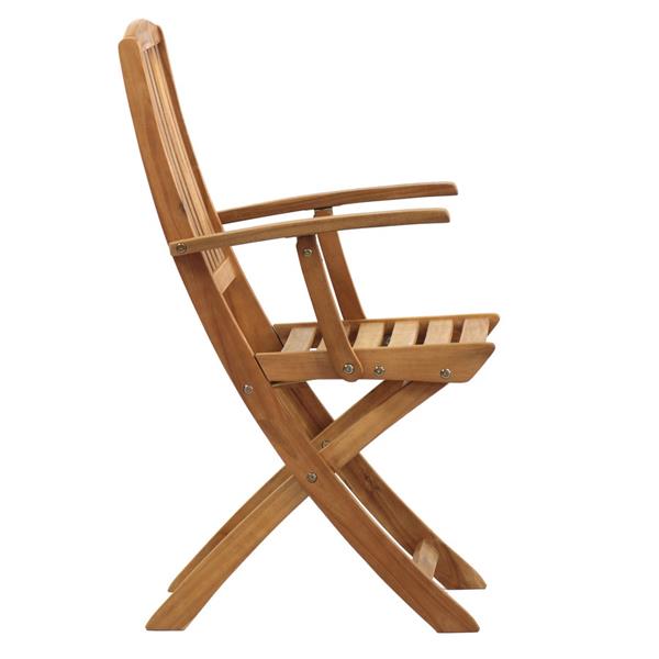 Sedie da esterno in legno naturale con braccioli Navis, set da 2 sedie