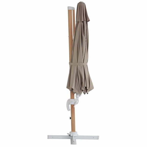 Ombrellone da giardino in alluminio effetto legno Roma Wood 3,5 m