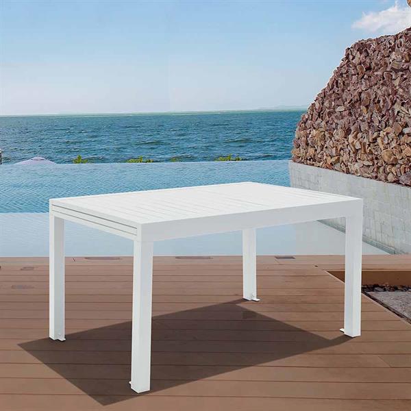 Tavolo allungabile da giardino in alluminio 134-268 cm Lipari bianco