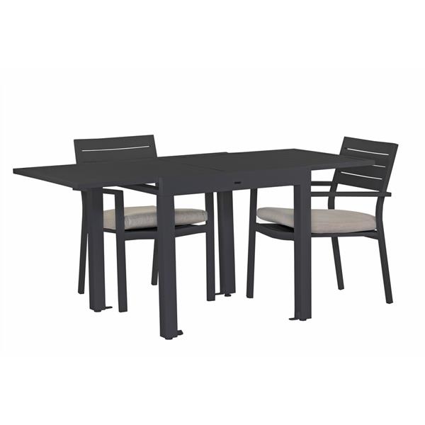 Tavolo da giardino in alluminio allungabile 82-163 cm Lipari grigio