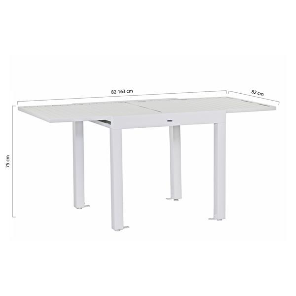Tavolo estensibile da giardino in alluminio 82-163 cm Lipari bianco