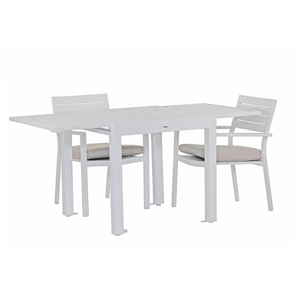 Tavolo estensibile da giardino in alluminio 82-163 cm Lipari bianco