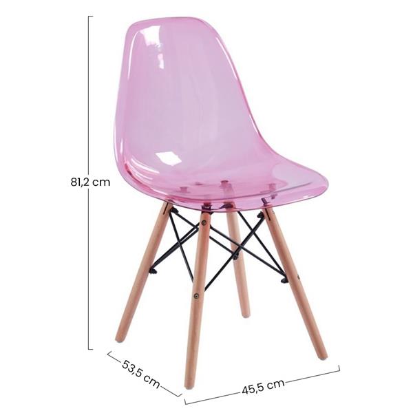 Set 4 sedie trasparenti rosa - Betty