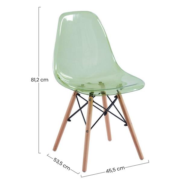 Sedie cucina verde trasparente - Betty