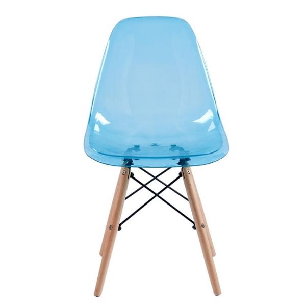 Sedie moderne da cucina colorate con seduta trasparente blu - Betty
