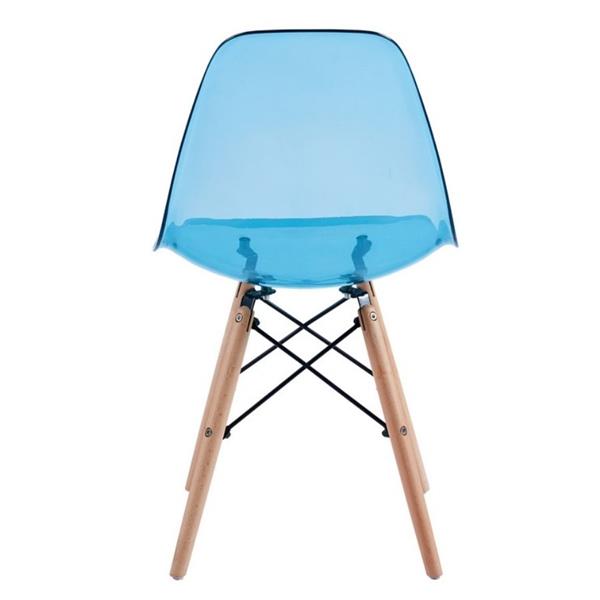 Sedie moderne da cucina colorate con seduta trasparente blu - Betty