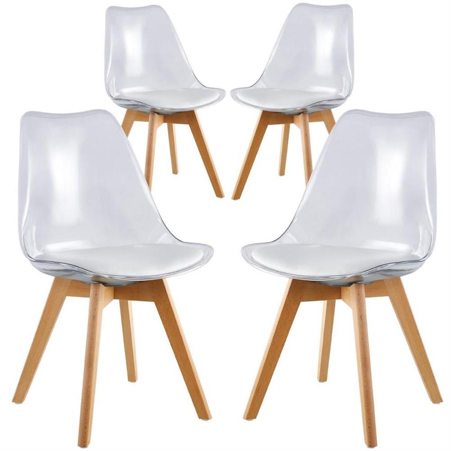 Set da 4 sedie per cucina trasparenti - Linda