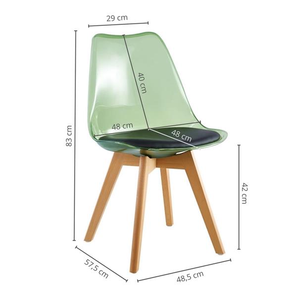 Sedie design moderno verde trasparente - Linda