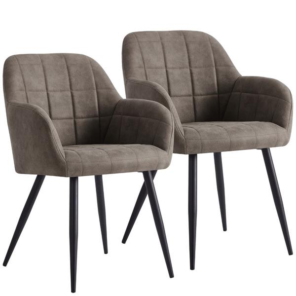 Sedie poltroncina design khaki - Set da 2 - Ava