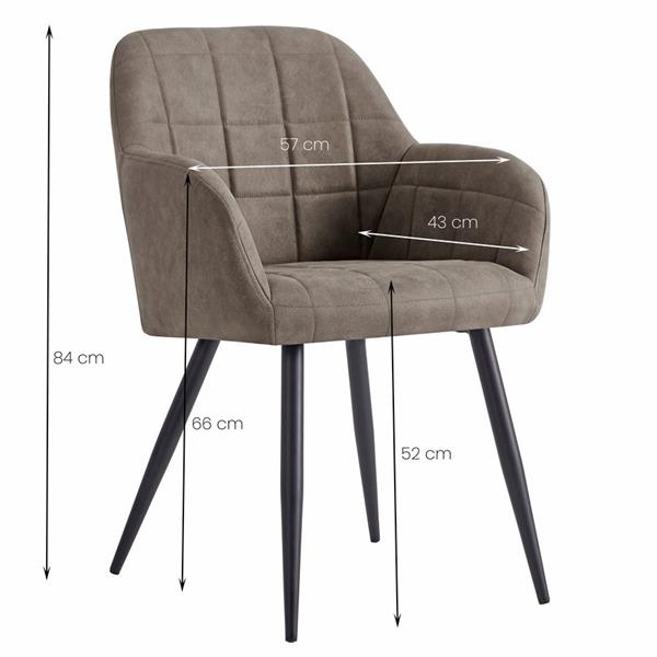 Sedie poltroncina design khaki - Set da 2 - Ava