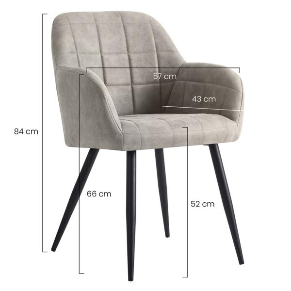 Sedie poltroncina design khaki - Set da 2 - Ava