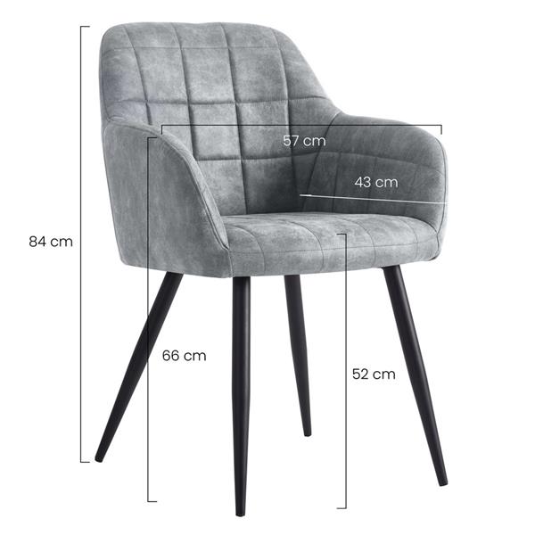 Sedie moderne colore grigio - Set da 2 - Ava