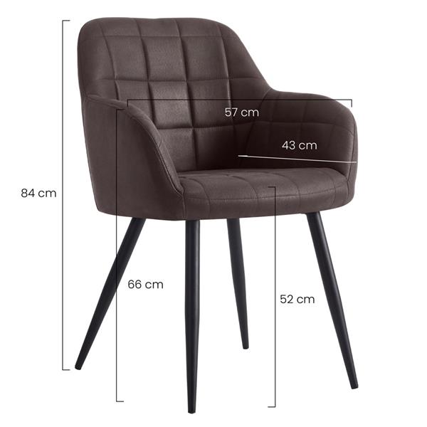 Set 2 sedie a poltroncina marrone scuro - Ava