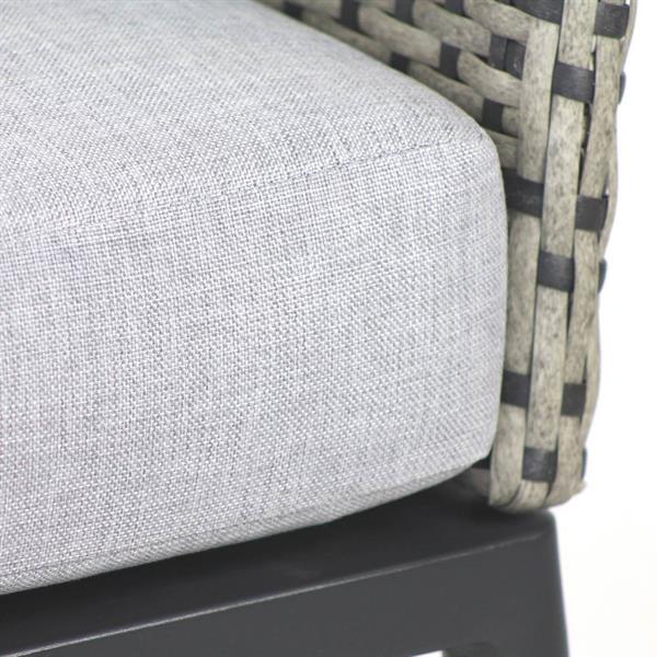 Set divano, poltrone e tavolino da giardino in alluminio e rattan pe Luxury